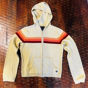 Abercrombie & Fitch Vintage Retro Stripe Knit Zip-Up Hoodie